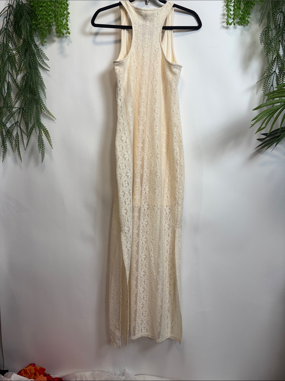No Boundaries Cream Lace Racerback Maxi Dress - Picture 10 of 11